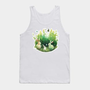 Watercolor Easter Bunny Trio Tank Top